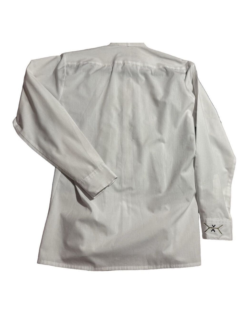 A white shirt. Mens size 14 1/2. Poly-cotton Korea decorated for what? ￼ - Picture 3 of 15
